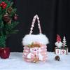 Christmas Apple Flannel Drawstring Gift Bag with Bowknot for Children's Candy