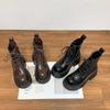 Small man heightened platform Martin boots front lace-up British style retro women's boots comfortable Korean version big head locomotive boots