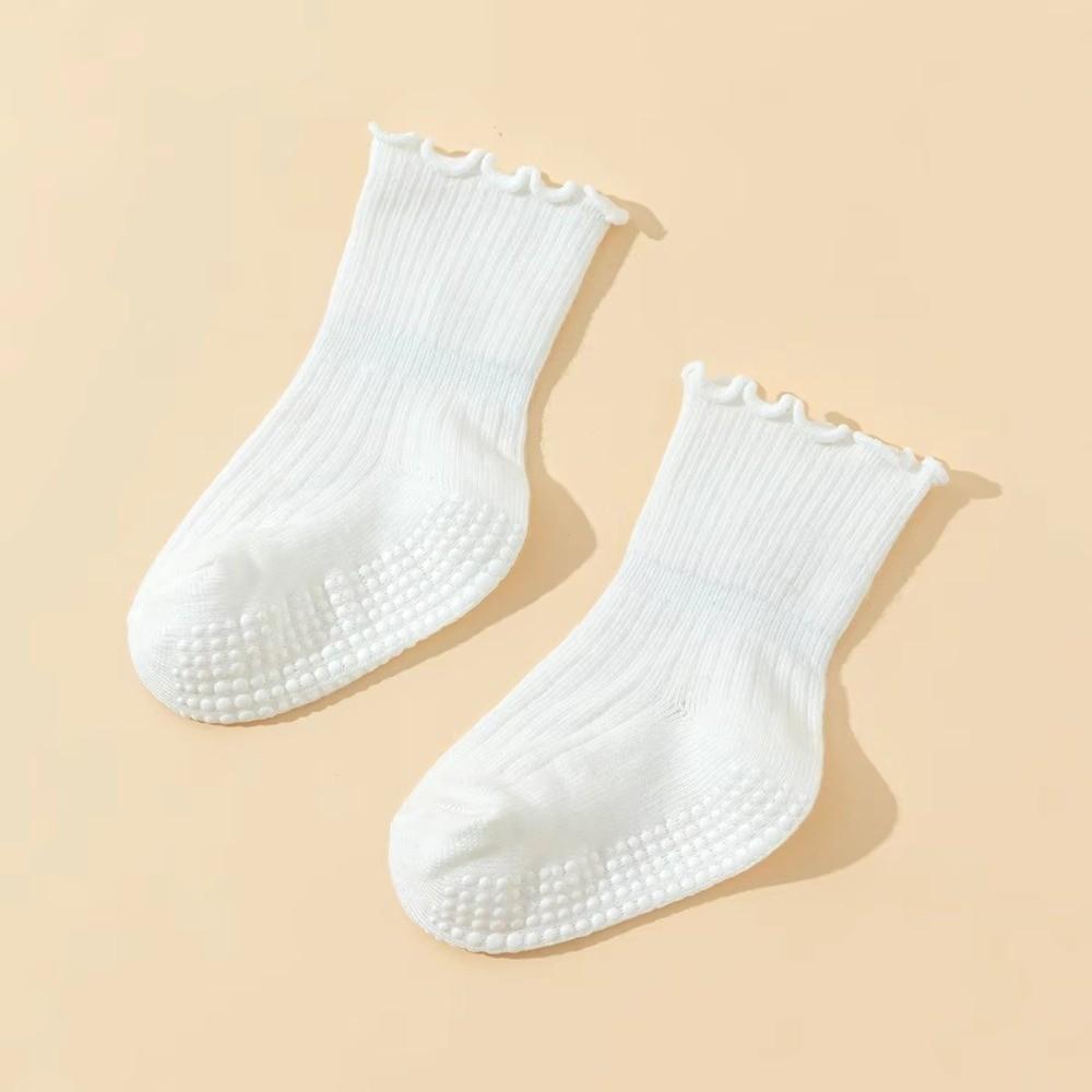 6 Pairs Ruffled Design Infant Socks Breathable Fabric Newborn Socks All Season Socks  for Girls