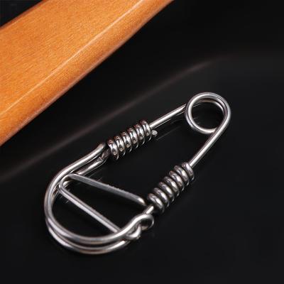 Stainless Steel Clasp Dual Lock Keychain Snap Clip Dual Lock Stainless Steel Wire Snap Clip Unique Hook Carabiner Key Ring