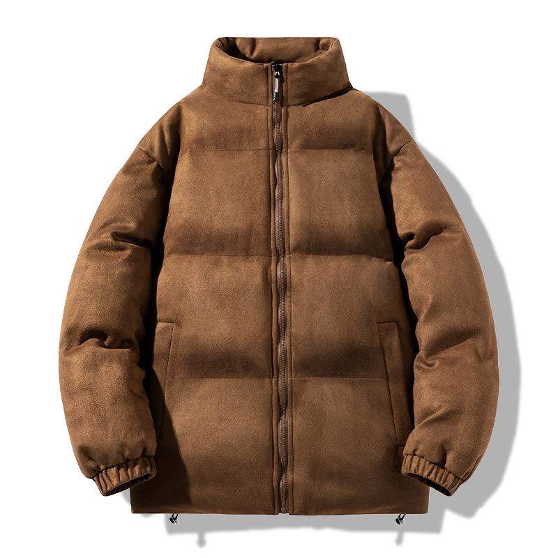 Cotton Jacket, Suede, Winter Casual Versatile Men's Fashion, Simple Stand Up Collar, Bread Jacket, Thick Cotton Jacket