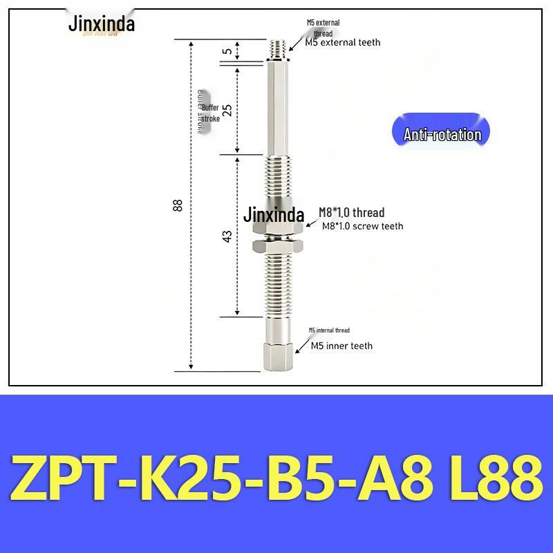 ZPT Vacuum Suction Cup Mini Fitting: Industrial Pneumatic Flat/Pointed Head Anti-Rotation Robotic Arm Holder.
