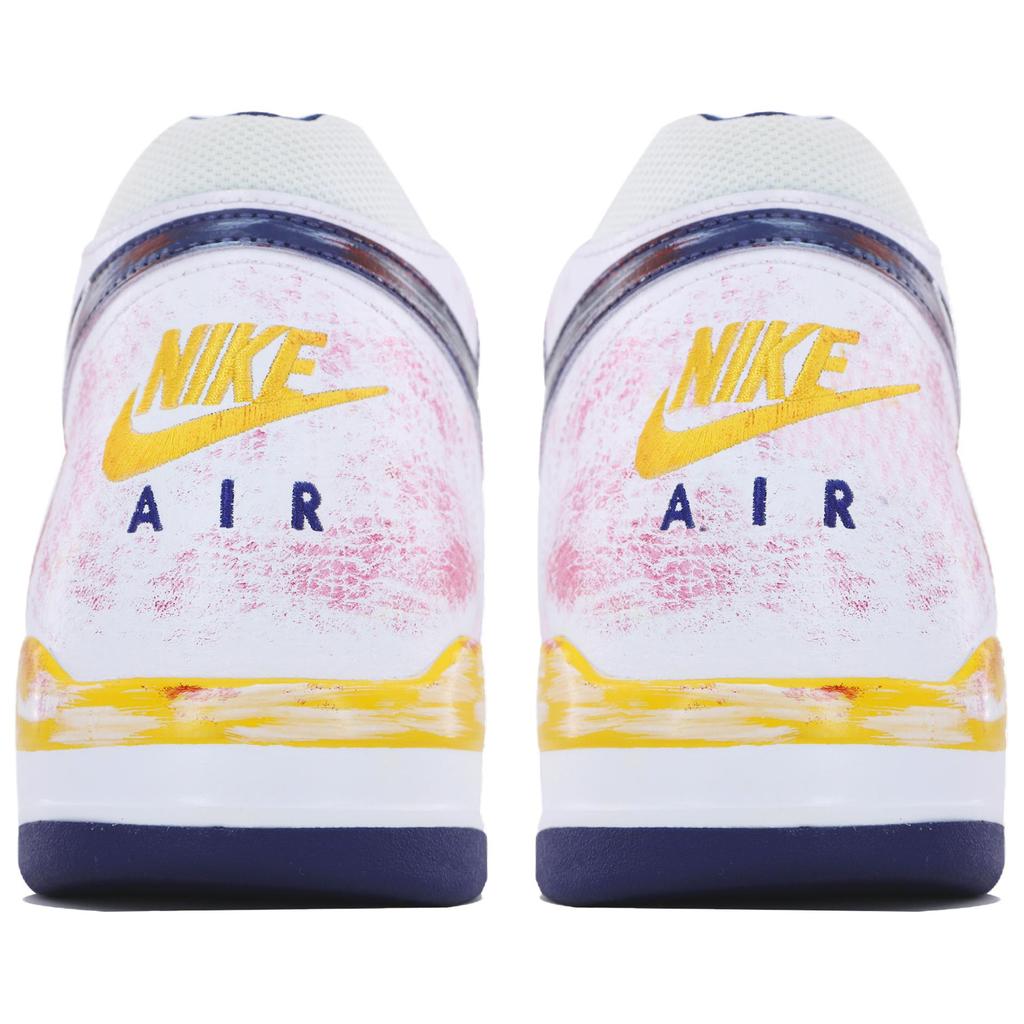 Nike Legado del Vuelo Tendencia y Auspicioso CNY Zapatillas de Baloncesto Vintage de Caña Media para Hombre Blanco Rojo Amarillo BQ4212-102(Equipo 168-)