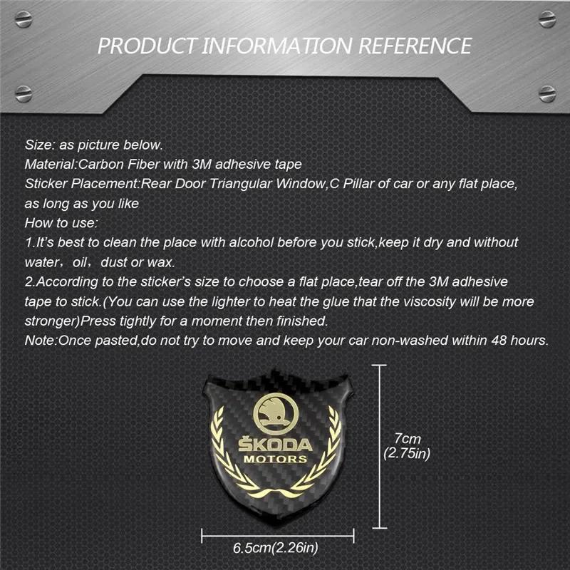 YSAG7 1pc Car Sticker Side Badge for Skoda Yeti Karoq Felicia Roomster Octivia 2 A5 Rapid Kodiaq Superb Fabia 1 Kamiq Exterior Emblem