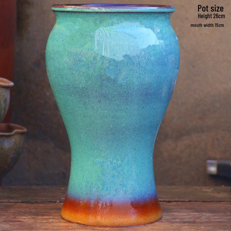 Coarse Ceramic Succulent Pot with Orchid Design – Old Tree Jade Pendant Style