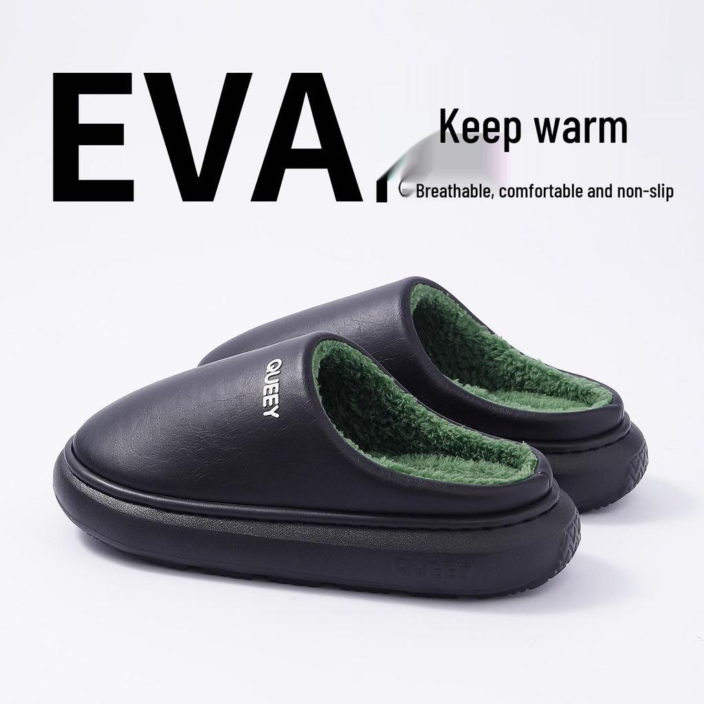 Winter Waterproof Non-slip Indoor/Outdoor Cotton Slippers for Men and Women - Plush, Warm, and Cozy.