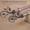 2pcs Black Curtain Rod Ends Decorative Curtain Pole Finials Standard Rods Vintage Boho Style Finials for Living Room Bedroom Home DeCor