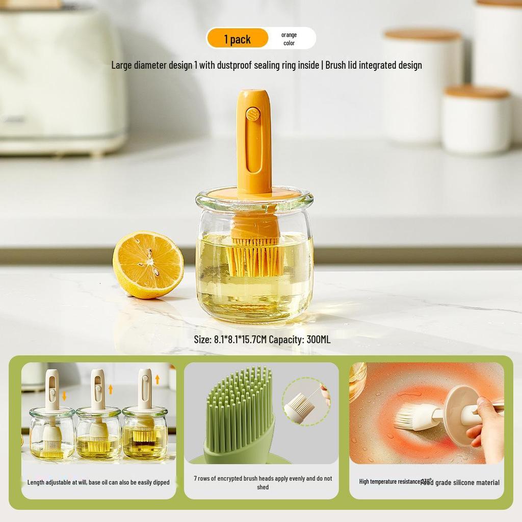 Shi He Hitzebeständige Ölpinselflasche für Küche & Outdoor-Grillen