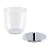 Clear Covered Jar Set with Chrome Knob Lid 3-Piece Storage Containers Bathroom Vanity Hair Accessories Jewelry Cotton Swabs