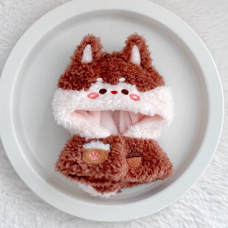 Fluffy animal costume for 10cm squirrel stuffed animal costume accessories otaku doll mascot kpopdoll costume [used]