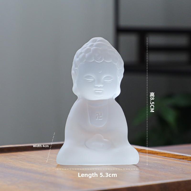 Ancient glazed little monk teapet creative ornament frosted zen glass Tathagata small Buddha statue kung fu tea set tea ceremony