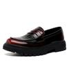 Large size men's casual leather shoes 2025 new big head shoes daily versatile platform loafers men's derby shoes