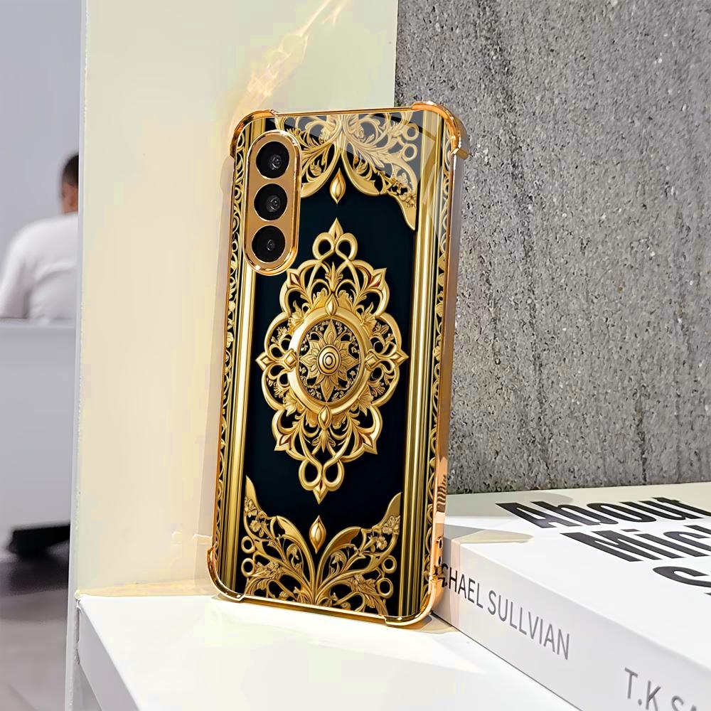 Pattern Scratch Proof Beautiful Electroplating Glass PhoneCase for Samsung Galaxy S26 S25 S24 S23 S22 FE,Ultra,Plus Anti-impact