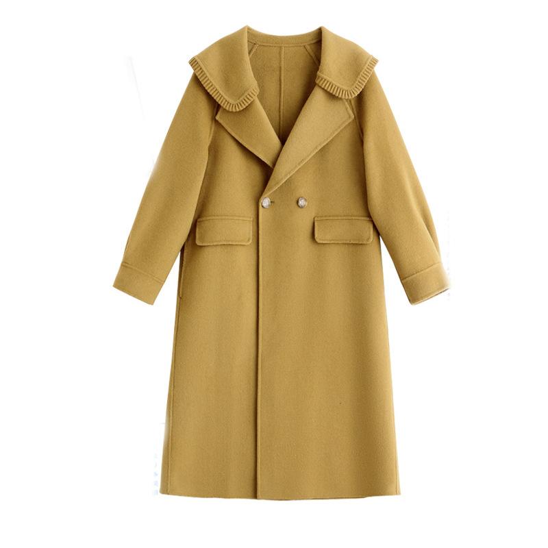Double-sided wool coat women's autumn and winter new plus long knee fashion jacket