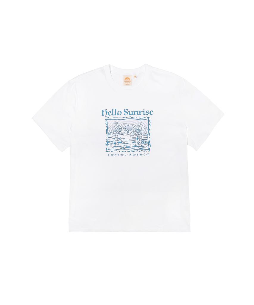 HELLO SUNRISE Hs Palm Tree Graphic Tee_White