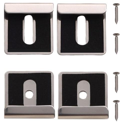 

Official Kagami website | Stainless Steel Mirror Mounting Hook Set (for 5mm thick mirrors / SUS304 / Made in Japan) 4-point top and bottom mountin