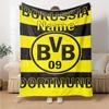 Custom Name Borussia Dortmund Theme Printed Blanket Perfect For Couch Bed Travel Outdoor Use Machine Washable Cozy Durable