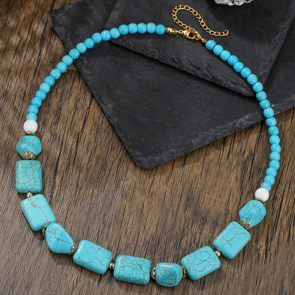 Turquoise Necklace Butterfly Water Drop Pearl Love Pendant Clavicle Chain Neck Chain