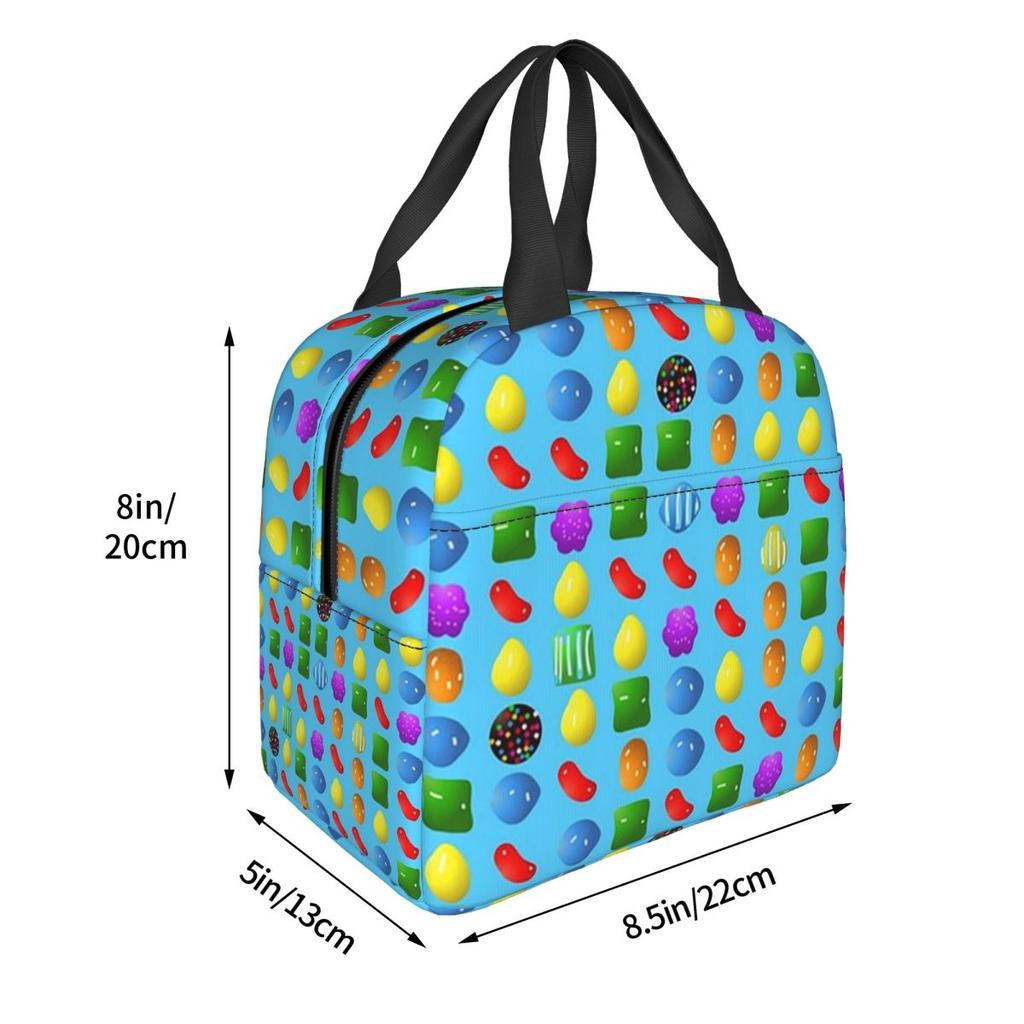 All New Candy Crush Saga Insulated Lunch Bag for Kids School Cooler Thermal Food Box Tote Leakproof Lunch Boxes Container