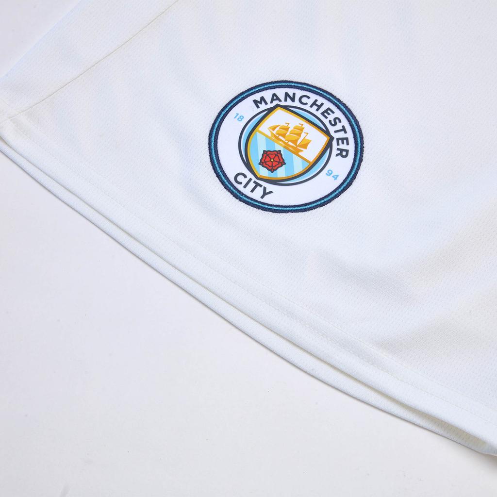 Puma MCFC Replica SS25 Brand Logo Quick-Dry Comfortable Stylish Simple Football Shorts Men Shorts White Light-Blue 780375-22