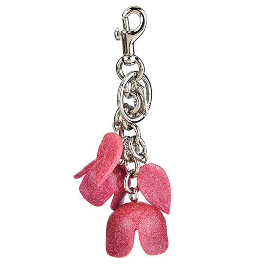 Keychain Pendant Resin Rose Bud Design Key Chain with Lobster Clasp Bag Charm Backpack Pendant Accessory