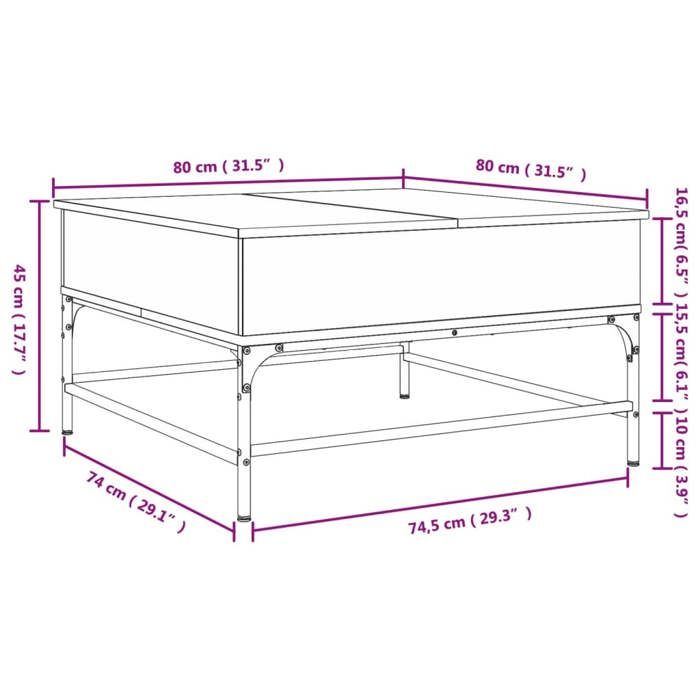 VidaXL Coffee Table, End Table with Adjustable Feet, Side Table Living Room Lounge Interior, Modern, Sonoma 845404
