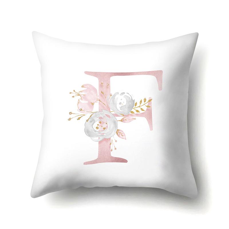 Polyester Pillowcase Automobile Decoration Home 26 English Letter Printing Pillowcase Waist Cushion Cover
