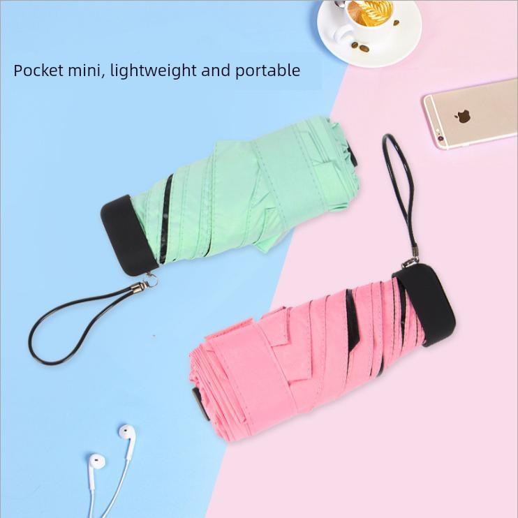 Ultra-Light 50% off Folding Sunshade Umbrella, Promotional Pocket Umbrella, Creative Black-Coated Sun Umbrella, Compact Gift