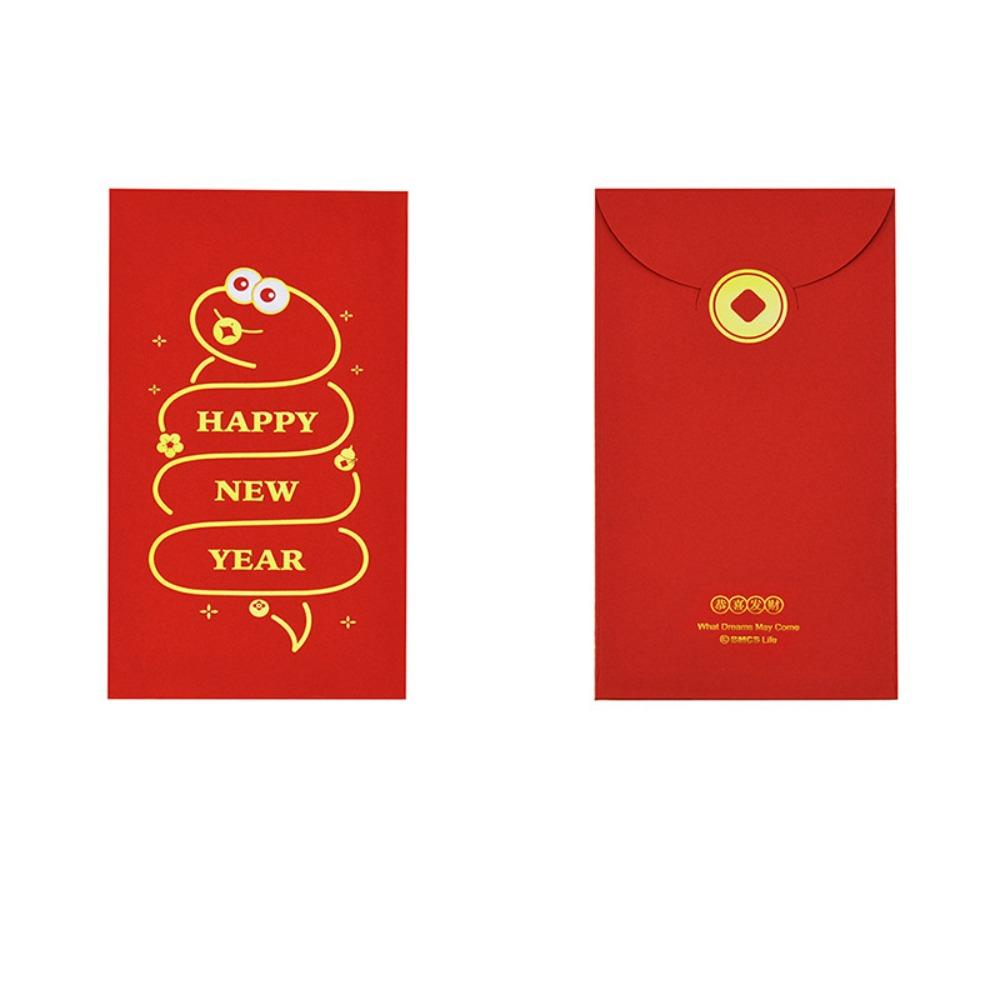 6/12Pcs New Red Snake Red Envelope 3D Paper Red Packet Happy New Year Snake Red Wallet Wedding Birthday Decorative