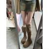 [One boot and two wears] Thick-soled inner height-increasing long knight boots for women's autumn and winter new over-the-knee thin stacking boots
