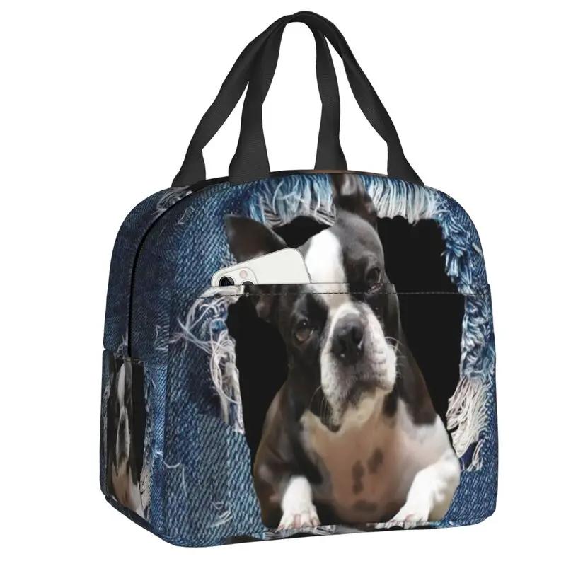 Boston Terriers Love Mistress Dogs cutii de prânz portabile, etanșe, cooler termic pentru alimente, geantă de prânz izolată, școală pentru copii
