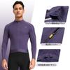 [Santic] Men's Long-Sleeve Fleece-Lined Cycling Jersey, Autumn/Winter Road Bike Jersey, Cycling Jersey, Windproof, Elastic, Purple, Size L