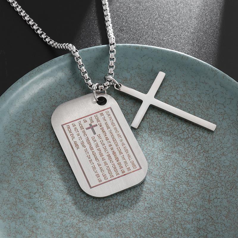 

Украшения из титановой стали Мода Классика Ретро Хип-хоп Подвеска из нержавеющей стали Уличный тренд Мужской универсальный военный крест Ожерелье