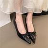 Fashion Sexy Pointed Toe  Print Pumps Women Rhinestone Party Dress Shoes Elegant Office Stiletto Heels Luxury Designer High Heels