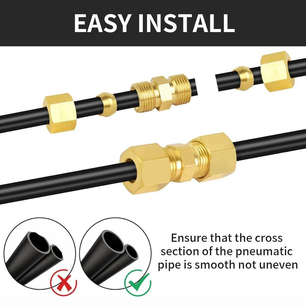 Brass Brass Compression Fitting Straight Straight Coupling Coupling Tube Fitting Connector