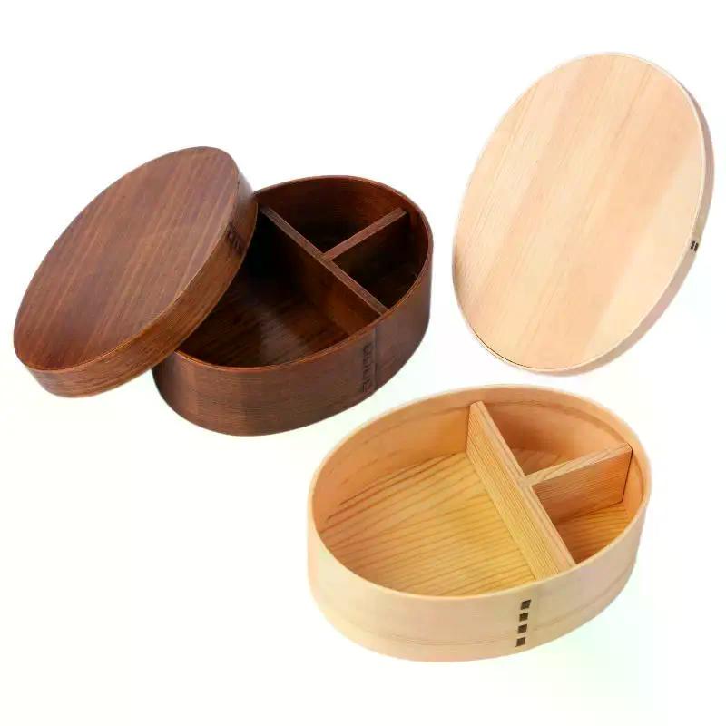 1 PCS Wooden Food Container, Japanese Style Bento, Children' S Lunch Box, School Tableware, Bowl Box