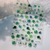 1pcLucky Clover Nail Stickers Embossed Irish Festival St. Patrick's Day 3D Four-Leaf Clover Nail Stickers Decorations