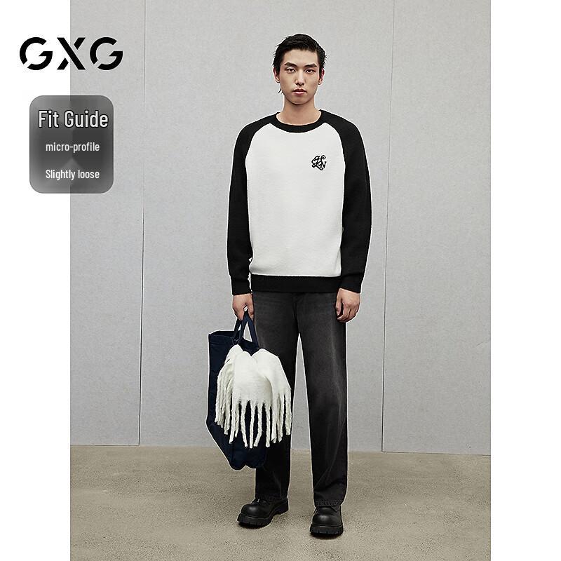 GXG Men's Colorblock Letter Pullover Sweater