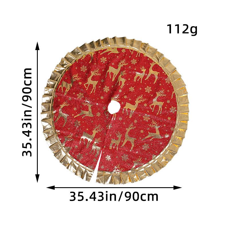 Printed Christmas Tree Dress Snowflake Elk Christmas Tree Mat Scene Arrangement Supplies