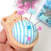 Wood Pin Cushion with 80 Straight Sewing Pin for Dressmaking Needlework Sewing Quilting Positioning Pin with Pin Holder