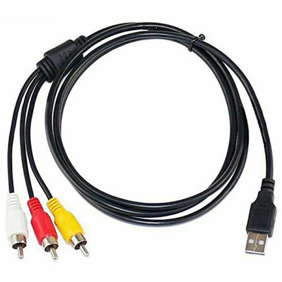 3 RCA Male to USB Female Aux Audio Video Camcorder Adapter AV Converter Cable