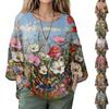 Summer Tops For Women Cute V Neck 3/4 Sleeve Blouses Floral Print Top Casual Shirts