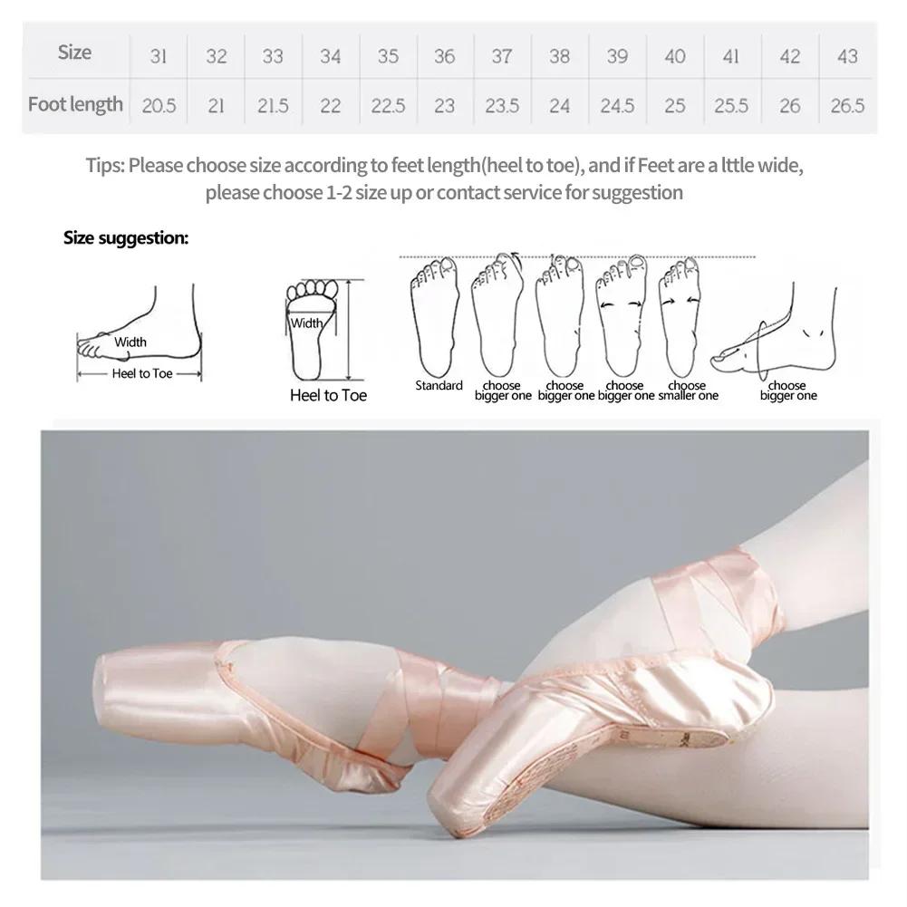 Child And Adult Ballet Dance Shoes Girls Ballet Pointe Shoes Professional With Ribbons Shoes Series Classic Woman Ballet Shoes