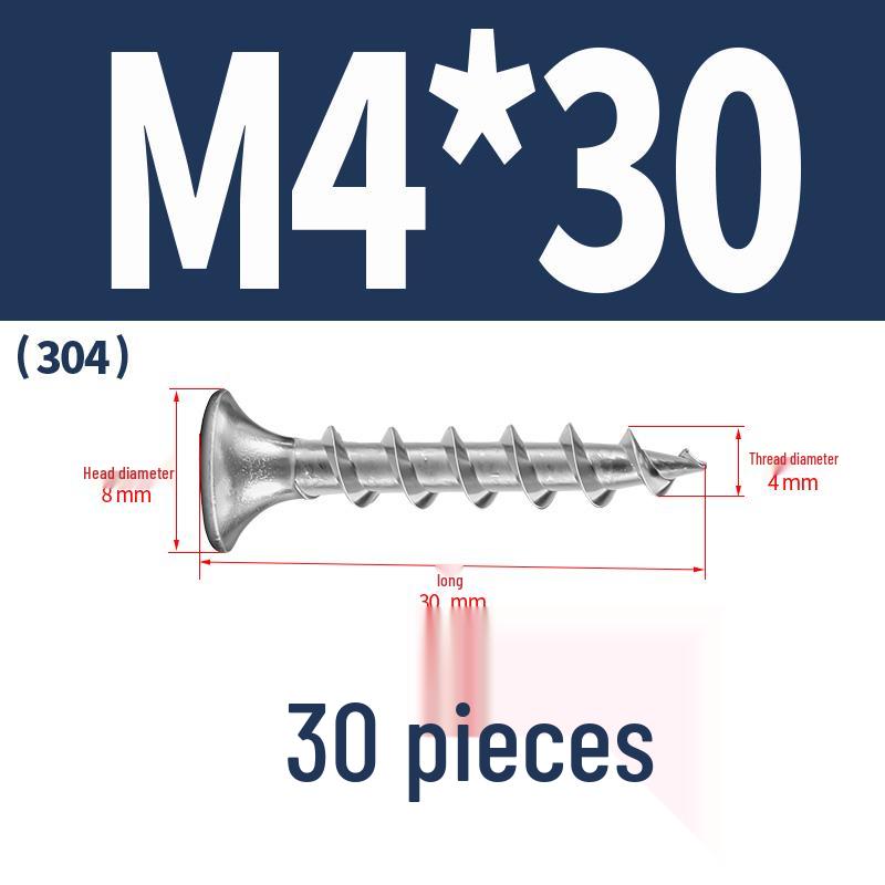 304 Stainless Steel Galvanized Hardened Coarse Thread Countersunk Flat Head Phillips Wood Screws