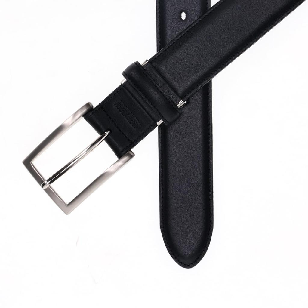 Belt Leather Genuine Leather Business LEATHER BELT 8090123 Black [Macintosh Philosophy] Men's (01)