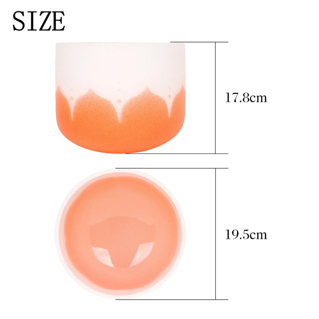 8 Inch Crystal Singing Bowl with Mallet & Rubber O Ring for Music Making Musical Healing Meditation Yoga Home Office