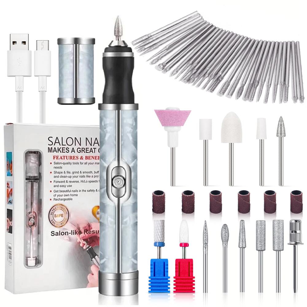 Electric Professional Nail Drill Set Rechargeable Portable Scrub Machine Nail Sharpening Home Professional Salon Nail Art Set