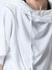 Cut and Sewn Long Fashionable Zip Asymmetric Hooded White F [AS SUPERSONIC] Men's