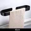 Tuqiu Handtuchstange Nagelfrei Einzelne Badezimmer-Handtuchaufhängung Weißes Aluminium Handtuchstange Mattschwarz Handtuchhalter 30/40/50/60 cm