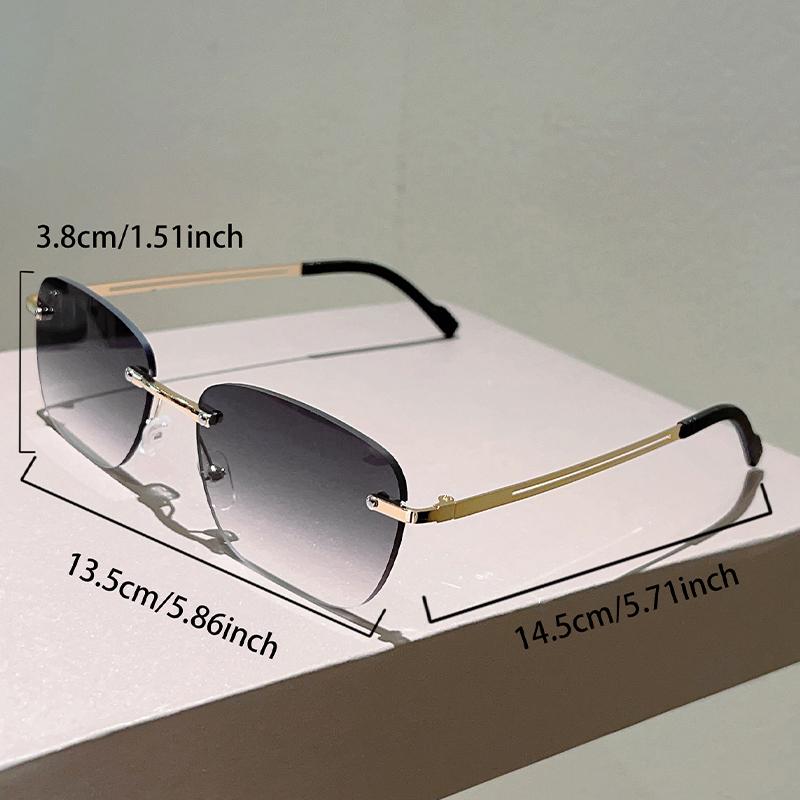 Vintage Rimless Sunglasses Men New Fashion Multi-color Casual Shades Women Trendy Luxury Brand Design Decor Sun Glasses